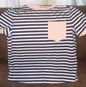 Shein stripe t shirt with pocket